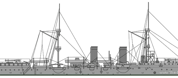Ship RN Piemonte [Armoured Cruiser] (1888) - drawings, dimensions, figures